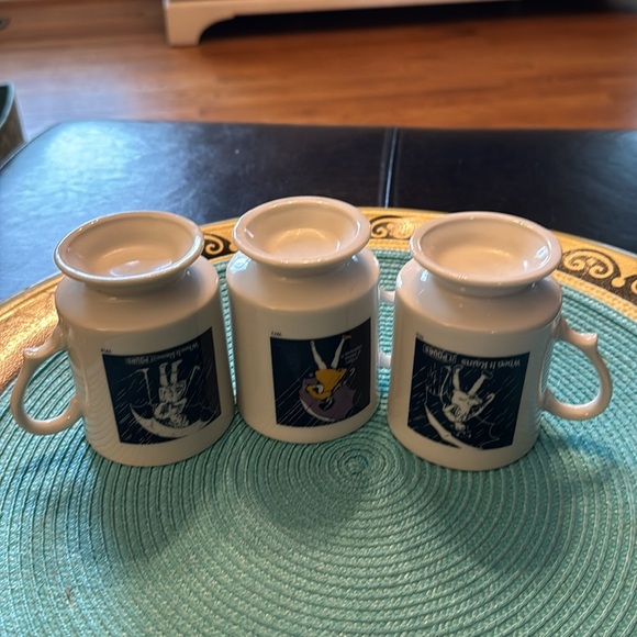 Vintage Morton Salt Pedestal Coffee Cups - set of 3 - Picture 5 of 5